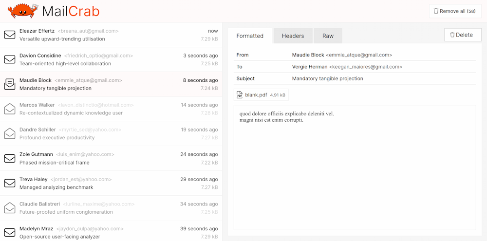 MailCrab Screenshot