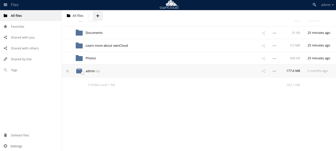 owncloud Screenshot