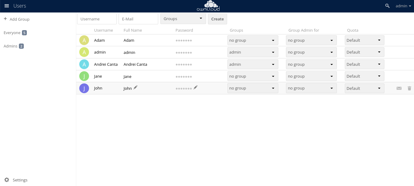 owncloud Screenshot